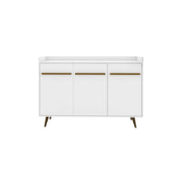 Manhattan Comfort Bradley 53.54" Mid-Century Modern Buffet Stand - White-Mid-Century Modern Buffet Stand for Dining and Living Room Use