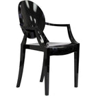 Nicer Furniture Louis XVI Ghost Chair - Black-Innovative modern design - Black, Sturdy polycarbonate, Trendy