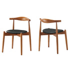Modway Stalwart Dining Side Chairs - Dark Walnut/Black - 2 Pack-Modern side dining chair