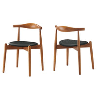Modway Stalwart Dining Side Chairs - Dark Walnut/Black - 2 Pack-Modern side dining chair