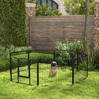 PawHut Heavy Duty 8-Panel Dog Playpen for Small & Medium Dogs - 23.5" L-Made of solid iron in powder coated finish to prevent rust and corrosion