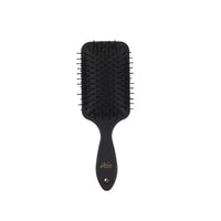 Aria Paddle Brush - Black-Gentle Detangling: Features an extended bristle design that allows for a smoother glide through knots, minimizing tension and reducing hair breakage