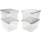 Storex Utility Tote Letter/Legal With Lid-Secure snap on lid