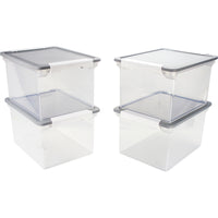 Storex Utility Tote Letter/Legal With Lid-Secure snap on lid