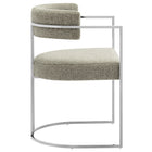 Modway Huron Curved Back Fabric and Metal Dining Accent Chair - Silver/Wheat-7