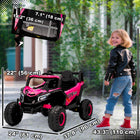 Qaba 12V Battery Powered Electric UTV with Slow Start - Pink-Slow start function and seatbelt prevent sudden jerks for a much safer ride 