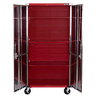 Seville Classics UltraHD Storage Cabinet - 36" L x 18" W x 72" H - Red-Four 5" heavy-duty wheels (2 locking)
