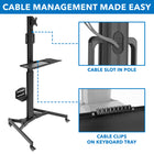 Mount-It Mobile PC Workstation-Max monitor height: 63.5 inches, Minimum monitor height: 42.5 inches