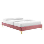 Modway Sutton Performance Velvet Queen Bed Frame - Dusty Rose-Stain-Resistant Performance Velvet
