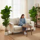 HOMCOM 6' Faux Fiddle Leaf Fig Tree - Green - 2 Pack-Colour: Green 