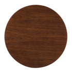 Modway Verne 35" Dining Table - Gold Walnut-Polished Gold Metal Pedestal Base