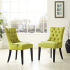 Modway Regent Fabric Dining Side Chair - Wheatgrass - 2 Pack-Black Rubberwood Legs