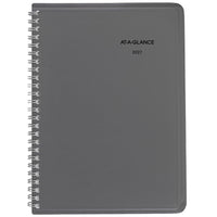 AT-A-GLANCE 2027 Traditional Weekly/Monthly Planner - 8" H x 5" W - Grey - Bilingual-12 months tabbed: January 2027 - December 2027