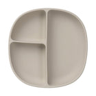b.box Silicone Plate + Lid - Latte-Strong non-slip silicone suction base that lasts – pull tab to release