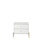 Manhattan Comfort Jasper 25.15" Modern Nightstand 2-Piece Set - White Gloss-Frame Made of MDF Mix with Painted Finish
