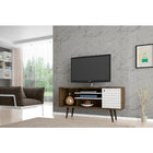 Manhattan Comfort Liberty MDP and MDF 53.14"W TV Stand, Rustic Brown and White (200AMC96)-Upon Assembly, Measures: 53.14 in. Length, 26.57 in. Height, 14.17in. Depth.
