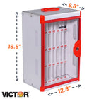 Victor Classroom Cell Phone Locker - 18.5" x 12.8" x 8.61" - Silver/Red-32 storage slots - sized to fit most cell phone models 