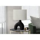 Monarch Specialties 25" H Contemporary Table Lamp - Black Ceramic / Ivory / Cream Shade-Convenient on/off rotary switch that operates up to a 100W bulb (not included) to instantly illuminate a living room, office, or bedroom space