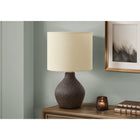 Monarch Specialties 16" H Contemporary Table Lamp - Brown Resin / Beige Shade-Holding up to a 60W bulb (not included) and featuring a convenient on/off turn knob switch for effortless control to brighten your space