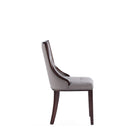 Manhattan Comfort Fifth Avenue 18.5" Traditional Faux Leather Upholstered Dining Chair - Grey - Set of 2-Weight Capacity: 300 lb. Seat Height: 18.5"