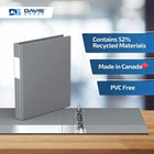 Davis Group Premium Economy Binder - D Ring - 1" - Grey - 6 Pack-Ideal for Conferences, Reference, Colleges & Universities