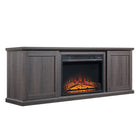 Manhattan Comfort Franklin 60" Modern Fireplace - Black and Brown - Set of 2-Electric Fireplace with Remote Control for Changes on Visual Glow and Heat. Flame Control on 3 Levels: Low, Medium, High. Fireplace Appearance Ranges from Low Logs Glow to High Logs glow