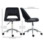 Vinsetto Armless Swivel Computer Desk Chair - Black-Breathable hollow-back design enhances airflow