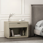 Manhattan Comfort Evelyn 32" Modern 1-Drawer Nightstand - Natural-Includes 1 Open Shelf and 1 Full Extension Drawer