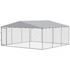 PawHut Covered Dog Kennel for Small/Medium Dogs - 13.1' x 13.1' x 6.6' -Water and UV-resistant roof keeps pets cool and protected from the rain
