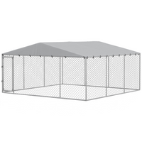 PawHut Covered Dog Kennel for Small/Medium Dogs - 13.1' x 13.1' x 6.6' -Water and UV-resistant roof keeps pets cool and protected from the rain
