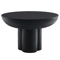 Modway Caspian Round Concrete Coffee Table - Black-Contemporary Modern Coffee Table