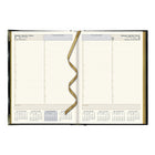 Brownline 2027 Executive Appointment Book Daily Planner with Sewn Binding - 10-3/4" x 7-3/4" - Black - Trilingual-Sewn binding with Aristo bonded leather hard cover