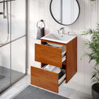 Modway Scenic 18" Wall-Mount Bathroom Vanity - Cherry/White-Drywall Friendly Mounting Cleat