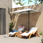 Outsunny Half Patio Umbrella with 5 Ribs - 8' - Cream White-Superior Strength and durability with powder coated metal frame
