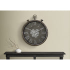 Monarch Specialties Clocks 24" Round Wall Clock - Grey -Accurate timekeeping with a quiet non-ticking quartz movement, perfect for quiet spaces needing a decorative lift