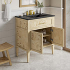 Modway Elysian 30" Wood Bathroom Vanity - Black/Burl-Concealed Kitchen Hinges