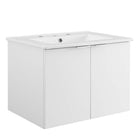Modway Maybelle 24" Wall-Mount Bathroom Vanity - White-Assembly Required