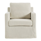 Modway Serene Fabric Slipcovered Swivel Armchair - Salt-Non-Marking Floor Glides