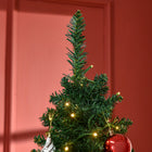 HOMCOM 6' Pre-Lit Artificial Christmas Tree with Warm White LED Lights - Green-Separates into three individual sections for compact storage 