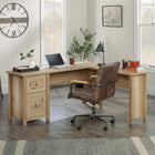 Sauder Hillmont Farm L-Desk - Timber Oak-Spacious work surface