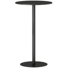 HOMCOM Round Bar Table with Steel Frame for 2 - Black-Comfortably seats two, pairs well with 24"-27.2" bar stools