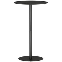 HOMCOM Round Bar Table with Steel Frame for 2 - Black-Comfortably seats two, pairs well with 24"-27.2" bar stools