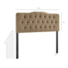 Modway Annabel Stain-Resistant Performance Velvet Queen Headboard - Taupe-Diamond Button Tufting