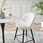 Modway Cordial Fabric Bar Stools - White - Set of 2-Non-Marking Foot Caps