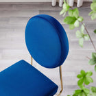 Modway Craft Performance Velvet Dining Side Chair - Gold/Navy-Comes Fully Assembled