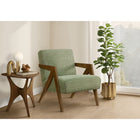 Monarch Specialties Upholstered 30"H Modern Mid-Century Accent Chair With Walnut Solid Wood Legs - Green Fabric-Built with a solid engineered wood frame and supported by solid wood legs, this armchair offers sturdy construction and reliable durability for everyday use.