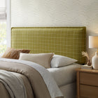 Modway Camille Checkered Linen Blend King Size Headboard - Artichoke Windowpane Check-Padded Pillow Design