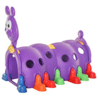Qaba Caterpillar Design Toddler Play Tunnel - 59" x 38" x 47" - Purple-Cute caterpillar design adds fun to kids' playtime adventures 