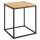 Modway Zora Square Wood and Metal Side Table - Oak-Square End Table