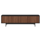 Hudson&Canal Whitman TV Stand for TV's up to 75" - Black Grain/Satin Walnut-A transitional design accommodates TVs up to 75" for your entertaining space